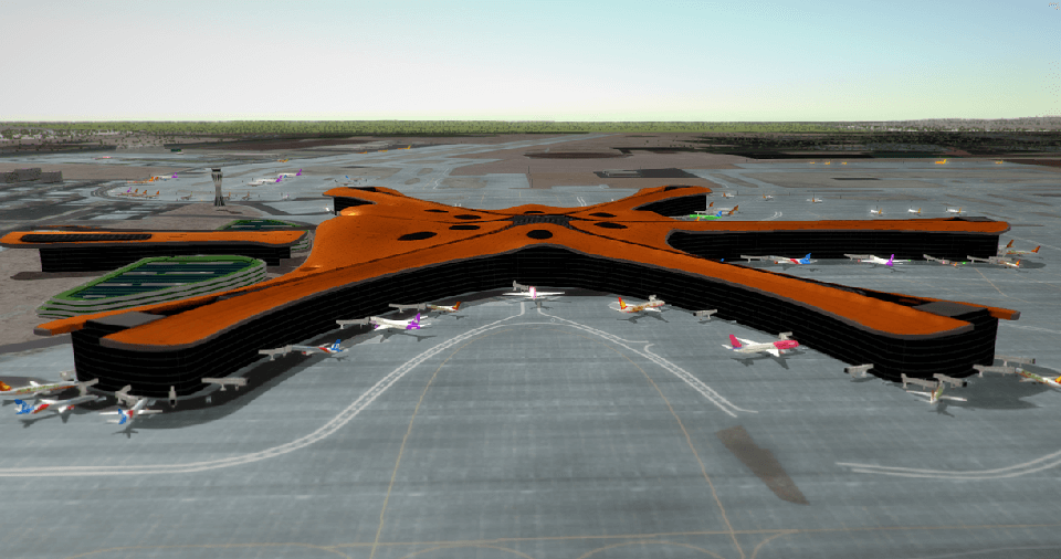 Beijing airport tower3d